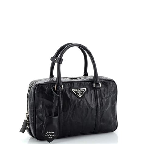 borsa prada nera bauletto|Bauletto medium in nappa antique Nero .